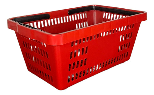 15 Cesta De Compras Reforçada Supermercado Mercado Loja Conv Vermelho