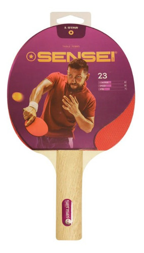 Paleta De Ping Pong Sensei 1 Star Roja Y Negra - 22 Sports
