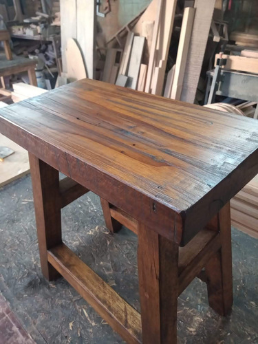 Banco S/respaldo Rustico Madera Quebracho Y Eucalipto
