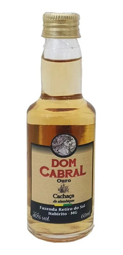 Imagem 1 de 1 de Mini Cachaça Dom Cabral 60ml Original Ouro