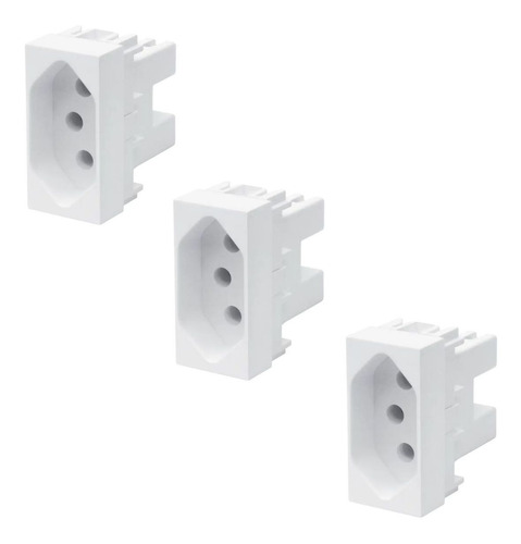 Kit 3 Modulos Tomada Habitat Branco 20a Branco Fame 2062
