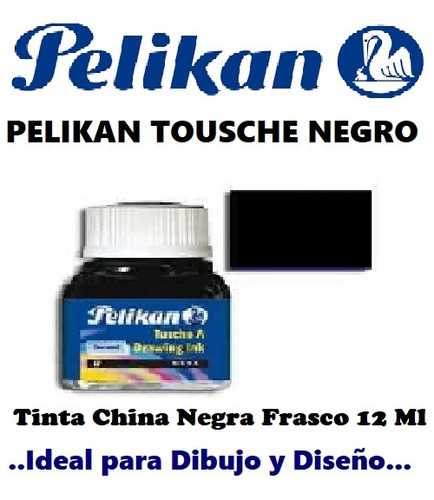 Pelikan Tinta China Negro -  Frasco 12 Ml Dibujo Diseño