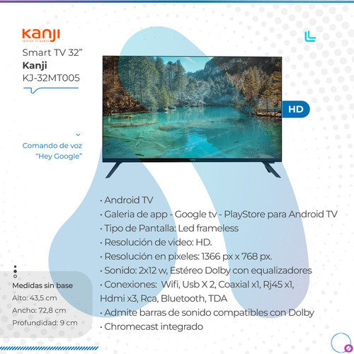 Smart Tv Kanji 32 Led Hd Kanji Kj-32mt005 Full