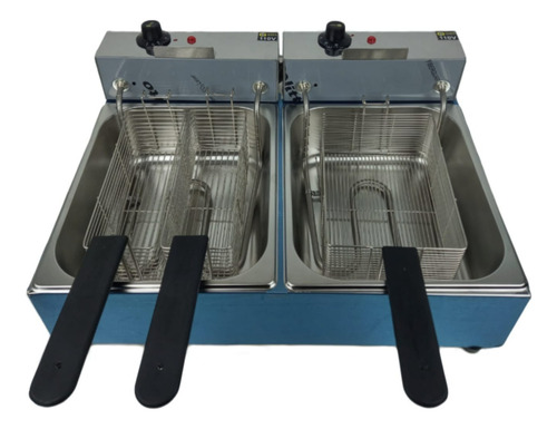 Fritadeira Elétrica 10 Litros 3 Cestos 2 Cubas C/ Cabo Cor Inox Frequência 60hrz 110v