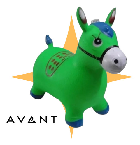 Cavalinho Upa Upa Brinquedo Infantil Pula Pula Som Pocotó Inmetro Burrinho Com Led Avant Distribuidora Cor Verde