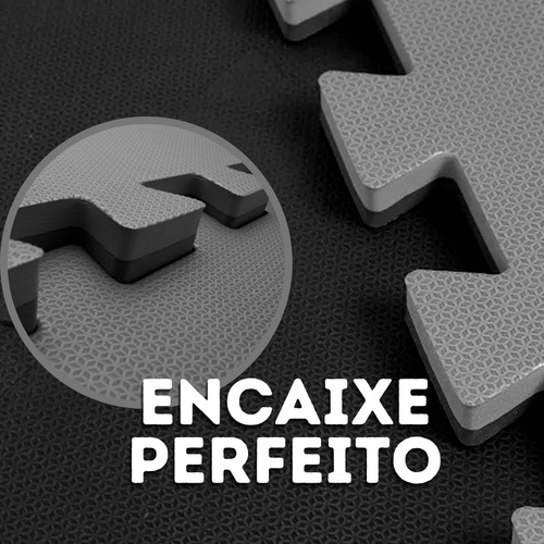 Tapete Tatame 1x1 20mm Bicolor- Preto E Cinza