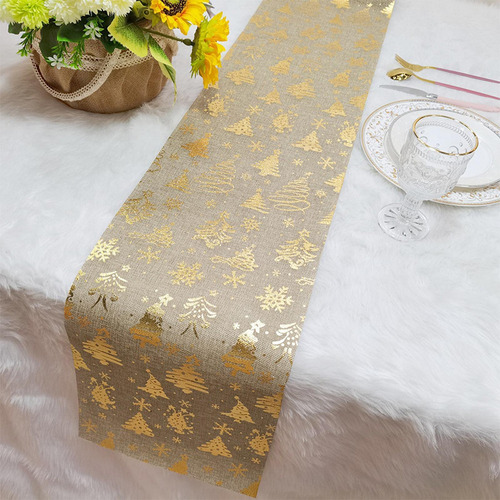De Mesa Con Estampado De Árbol De Navidad, De