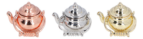 Dollhouse Accessory Kettle, 3 Unidades, Tamaño 1:12 Para Té