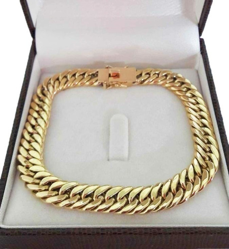 Pulseira Elos Duplos 40 Gramas 19cm Ouro 18k Maciço