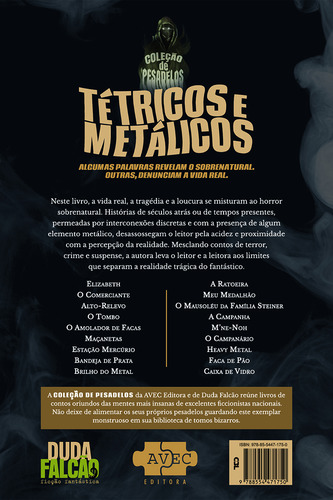 Tetricos E Metalicos: Tetricos E Metalicos, De Pezel, Cristina. Editora Avec Editora, Capa Mole, Edição 1 Em Português, 2023