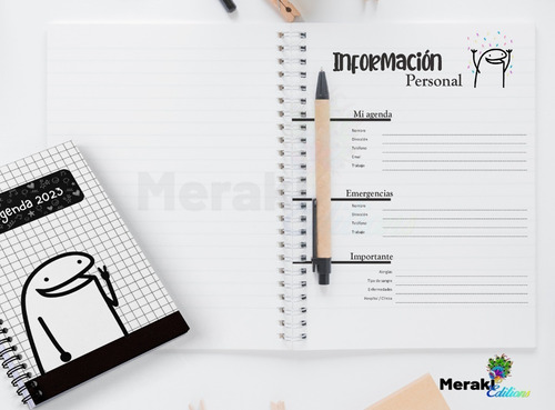 Agenda Flork Meme Personalizada Con Pasta Dura Flork