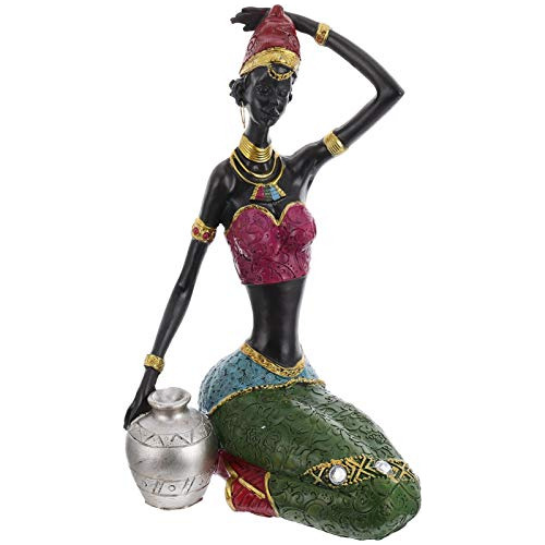 Artesanía De Resina Figura De Mujer Africana Estatua De Dama