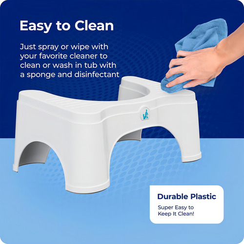 Squatty Potty Taburete De Baño Ajustable, 2 Piezas, Convertible A 17.78 Cm Ó 22.86 Cm, Color Blanco