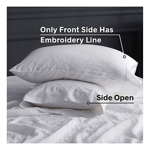 Pack De 2 Fundas De Almohada King Linens, 100% Lino Francés,
