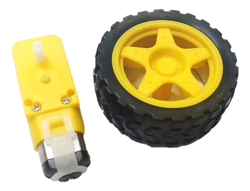 Rueda Con Motor Dc Biaxial Amarillo Proyectos Arduino