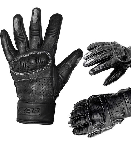 Guantes de moto Texx Liberty con parte superior corta, de piel, personalizados, talla M