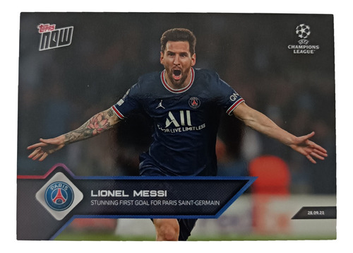 Carta Lionel Messi Topps Importada Psg Primer Gol Champions