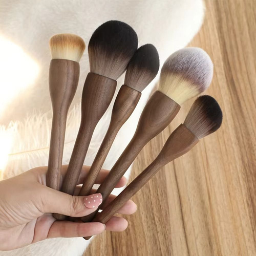 Brocha De Maquillaje Retro Con Mango De Brocha Para Rubor, R