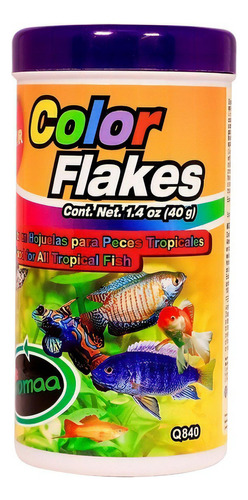 Alimento Para Peces Color Flakes 40 Gr Biomaa