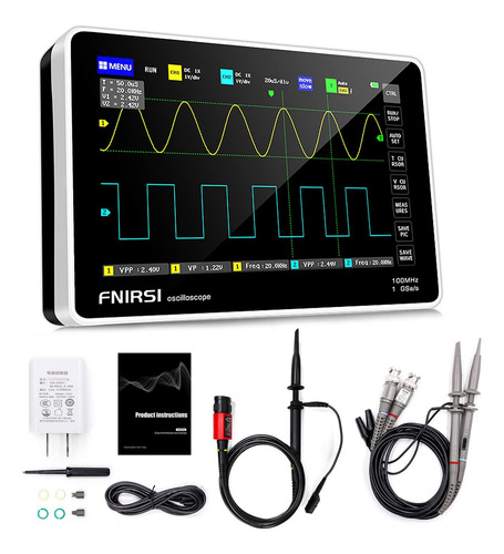 Fnirsi Osciloscopio 1013d Plus 2 Canales 100 Mhz 7 Tft