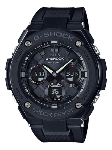 Reloj pulsera Casio GST-S100 con correa de resina color negro