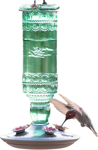 81082 Botella Antigua Verde Comedero Para Colibríes De...