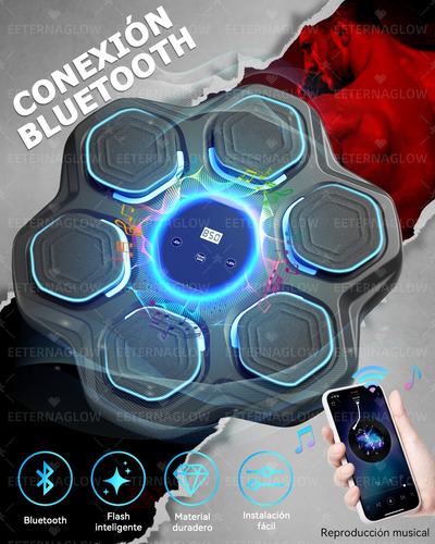 Puerta De Boxeo Musical Universal Bluetooth Con Guantes Negro