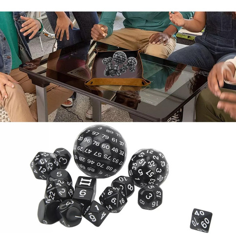 Para Conjunto De Dados Poliédricos 15 Peças Acrílico D3 A
