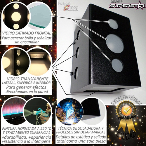 Imagen 5 de 10 de Difusor Aplique Bidireccional Efecto Rayo X Luz Indirecta X4