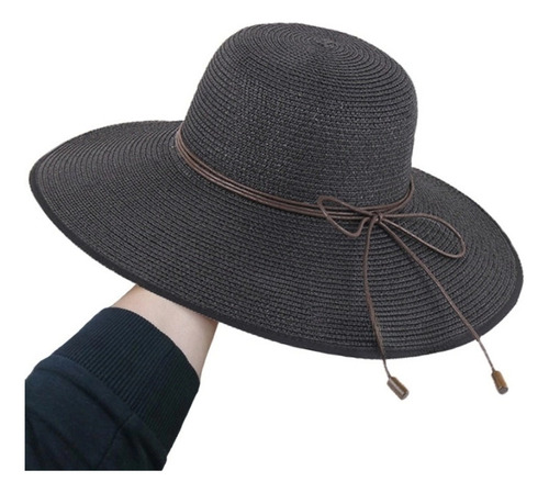 Sombrero De Paja De Ala Ancha De Moda For Mujer, Sombrero D