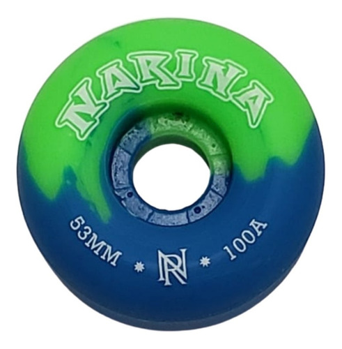 Roda Narina Swirl  Mesclada Azul Verde  53mm 100a Urethane  