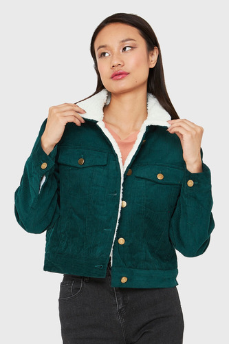 Chaqueta Corta Cotelé Verde Nicopoly