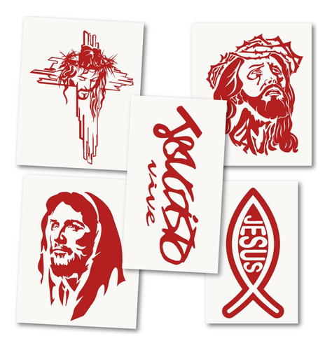 Stickers Religiosos Pack 5 Calomanias A Elegir Auto Moto