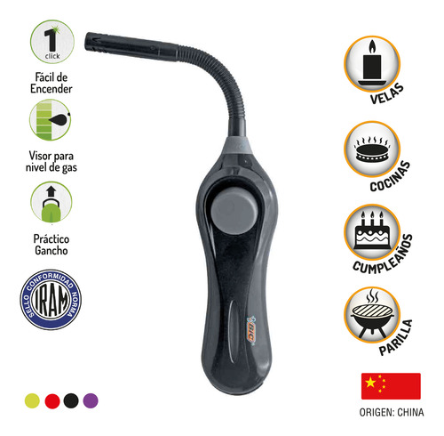 Encendedor Mega Lighter Flex Bic Hogar Chispero Cocina X1u