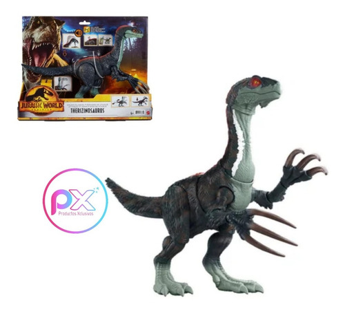 Imagen 1 de 6 de Therizinosaurus Con Sonido Mattel Jurassic World Dinosaurio