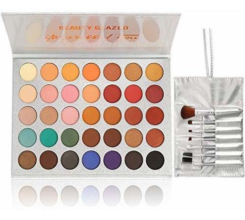 Paleta De Sombra De Ojos Con 35 Colores Brillantes, Resisten