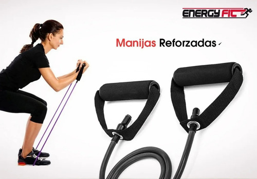 Imagen 6 de 10 de Banda Elastica Resistencia Larga 1.5 Mt Con Manijas Foam Gym