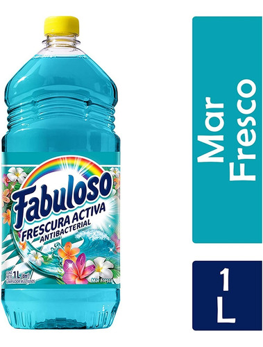 Caja Limpiador Fabuloso Mar Fresco 12 Botellas De 1 Litro