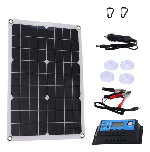 Panel Solar De Carga Rápida Impermeable Portátil Dual Usb