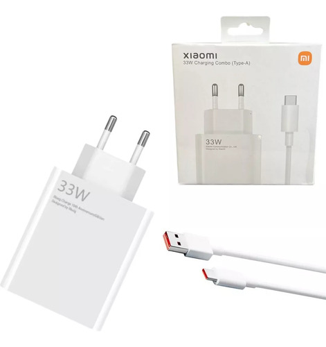 Carregador Xiaomi 33w Turbo Qc 4.0 Poco F1 X3 9s 10 Cor Branco
