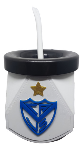 Mate Velez Sarsfield Personalizado 3d Blanco Personalizado