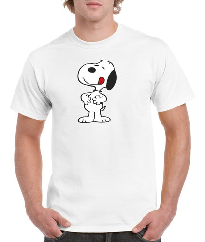 Polera Hombre Estampado Snoopy Hambriento