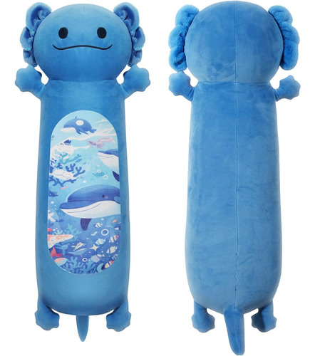 Almohada Corporal De Peluche Axolote Azul De 22 Pulgadas, Li