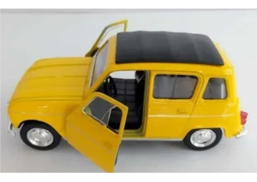 Renault 4, Color Amarillo, Escala 1:32, 12cms Largo, Metalic