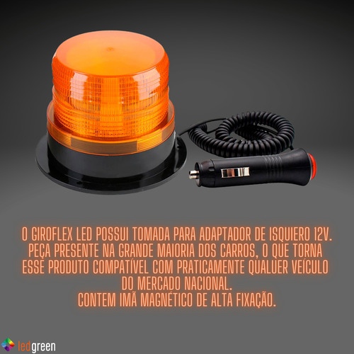 Kit 5unds Giroflex Giroled Ambar Sinalizador Visual Emergenc