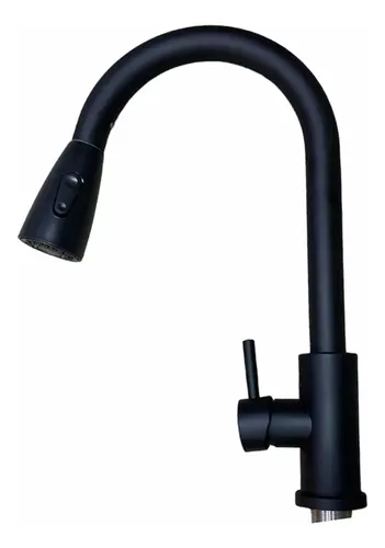 Canilla Monocomando Palito Mesada Extensible Negro Mate Wico