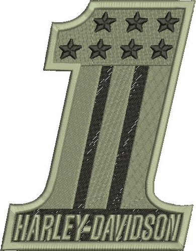 Harley Davidson Número Gris Negro Parche Bordado