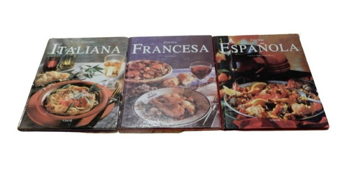 Lote De 3 Libros De Cocina Francesa, Española E Italiana