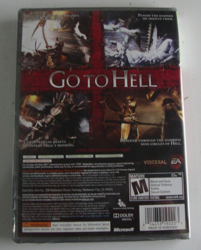 Dantes Inferno Xbox 360 Original Lacrado