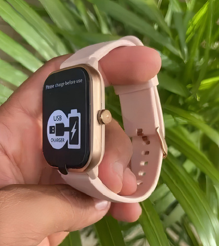 Smartwatch Colmi C61 1.9 Caixa Dourada Pulseira Rosa